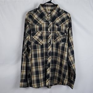 Wrangler Wrencher Plaid Shirt XL Western Cowboy